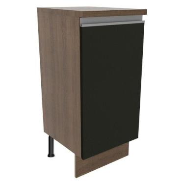 Imagem de Balcão Glamy 35cm 1 Porta Rustic Preto - MADESA