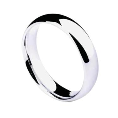 Imagem de Anel Relacionamento Namoro Prata 6mm Tradicional Anatomica Tungstenio 