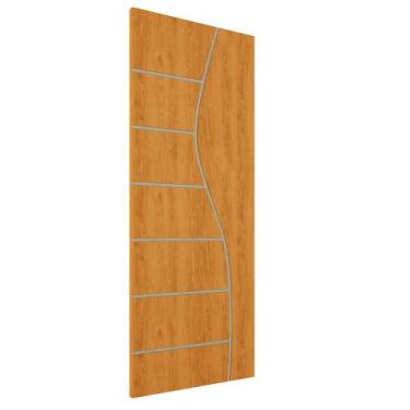 Imagem de Porta De Madeira Frisada U.V 210cm x 90cm - R10S - AQUI MOVEIS, Cereje