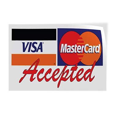 Imagem de Adesivos de decalque aceitos em vários tamanhos! Visa MasterCard Red Industrial Vinyl Safety Sign Label Business 18 x 12 cm