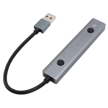 Imagem de Yunseity Hub USB 2.0 Com Controle de Voz, AI Alimentado Liga de Alumínio Shell USB Hub Adaptador para Laptop, Tablet, 4 Portas