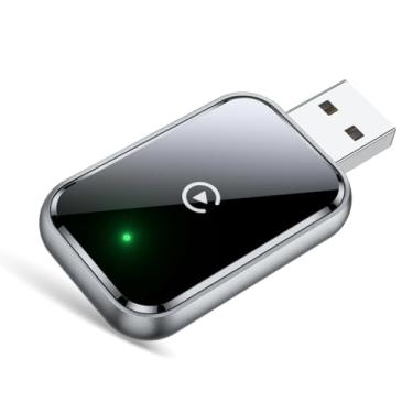 Imagem de Adaptador CarPlay e Android Auto sem fio para iPhone e Android, com cabo de extensão USB e USB-C, conexão estável e sem atraso, design compacto, cor preta