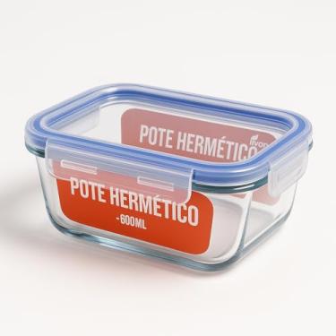 Imagem de Pote de Vidro Retangular com Tampa Hermética 640ml Cor:Sortido