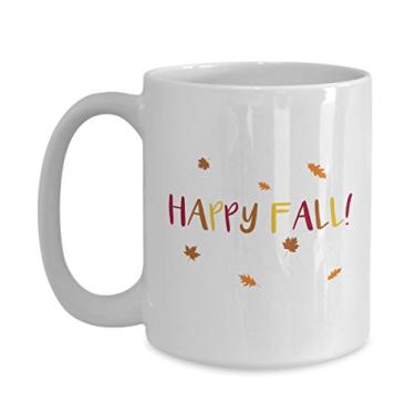 Imagem de Caneca de café Happy Fall – Caneca divertida de chá de cacau quente – ideia de presente de aniversário de Natal