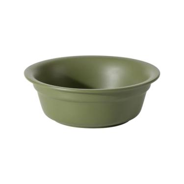Imagem de Havniva Tigela de cerâmica para cães de 22 cm para cães grandes, tigela básica de comida e água para substituição, borda arredondada de abertura ampla (tigelas individuais, verde oliva)
