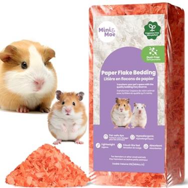 Imagem de mini&moe Roupa de cama para porquinhos-da-índia para hamster: papel natural absorvente de umidade e livre de poeira - para porquinhos-da-índia, hamsters e coelhos, 12 litros