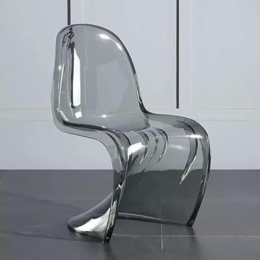 Imagem de Cadeira De Jantar Transparente Em Forma De S, Cadeira De Bar, Cadeira Criativa, Cadeira De Acrílico Transparente Com Base Em Z Para Escritório Doméstico De Hotel Interno E Externo, Red