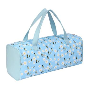 Imagem de shamjina Organizador de armazenamento de fios, portátil, para viagem, para transporte de tecido Oxford, organizador de lã para tricô, novelos de fios, agulhas, Abelha Azul