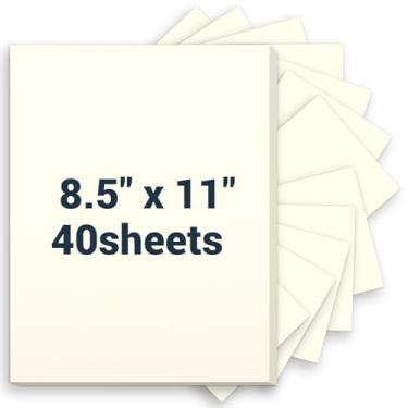 Imagem de Cartolina creme, 21 x 28, papel grosso para impressora 34 kg/200 g/m², cartolina de 40 folhas, cartolina pesada, papel cartolina para convites, cartões faça você mesmo, cartões de visita, menus