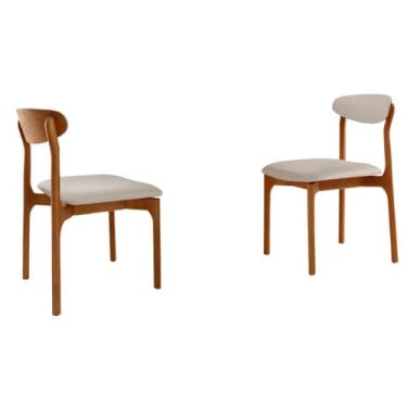 Imagem de Conjunto com 2 cadeiras Noronha em Madeira Maciça para Sala de Jantar Moderna Mobília