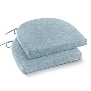 Imagem de IPYNBAP Almofadas de cadeira para cadeiras de jantar com laços e capa removível, almofadas de cadeira de cozinha de jantar com fundo antiderrapante, almofadas de assento internas de alta resiliência