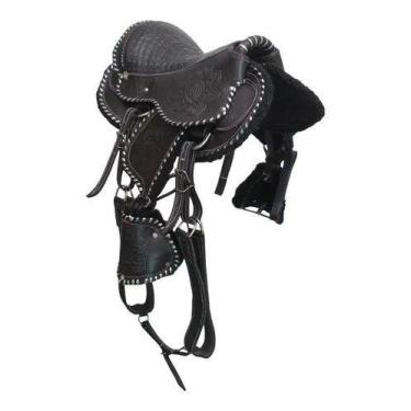 Imagem de Sela Preta Australiana Para Menino E Menina Completa De Arco Toda De C