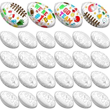 Imagem de Leyndo 24 peças de kits de artesanato para colorir suas próprias bolas de futebol, faça você mesmo, presentes de artesanato, tema esportivo, futebol juvenil, brinquedos personalizados para escola