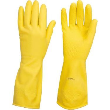 Imagem de Luva Látex M Amarela Com Forro Ca17165 Vonder