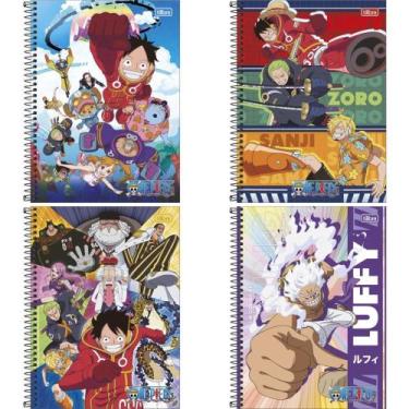 Imagem de Caderno 01X1 Capa Dura ONE Piece 80 Folhas - Pacote com 04 Unidades - 