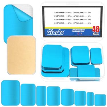 Imagem de Glarks 48 peças, 8 tamanhos, fita magnética quadrada sob o armário, tiras magnéticas de substituição com suporte adesivo para luzes magnéticas de LED e luzes sob balcão (quadradas)