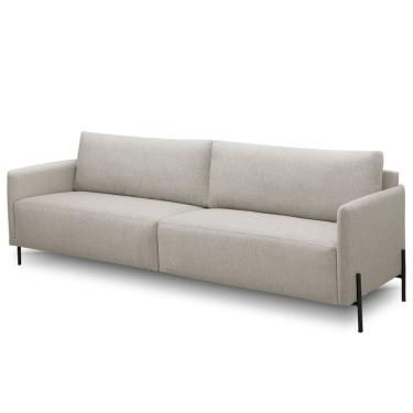 Imagem de Sofá 3 Lugares Para Sala de Estar Living 204cm Industrial Italy F04 Linho Cru - Lyam Decor