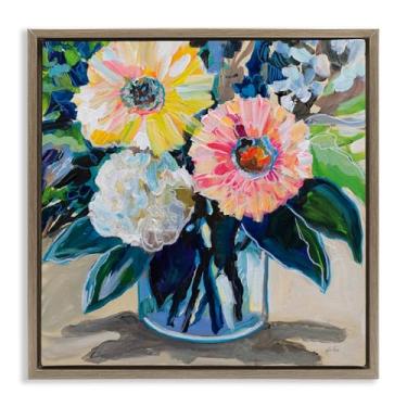 Imagem de Stupell Industries Arte de parede em tela flutuante marrom My Treasure Bouquet, design de Jeanette Vertentes, 18 x 18