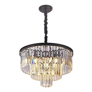 Imagem de Pendente Cristal Transparente/Preto 6 Lâmpadas E14 Nitrolux