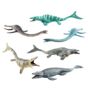 Imagem de Conjunto de bonecos de brinquedo com criaturas marinhas pré-históricas