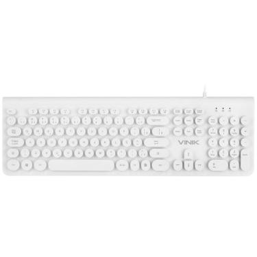 Imagem de Teclado Usb Dynamic Circle Abnt2 Teclas Redondas Branco Homologação: 79902113999
