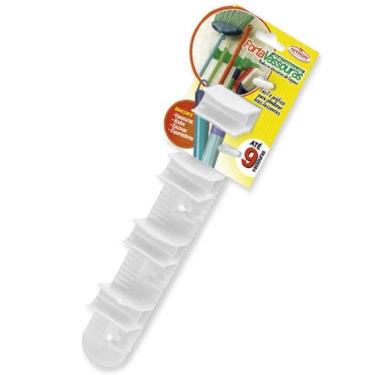 Imagem de Porta Vassouras Com 4 Encaixes E 5 Ganchos