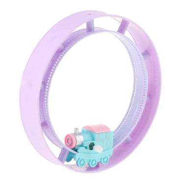 Imagem de Trem mecânico de brinquedo com trilho para crianças, plástico, 18 cm, 