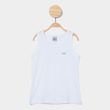 Imagem de Regata Infantil Nicoboco Básica Bathe Menino, Branco, 4A