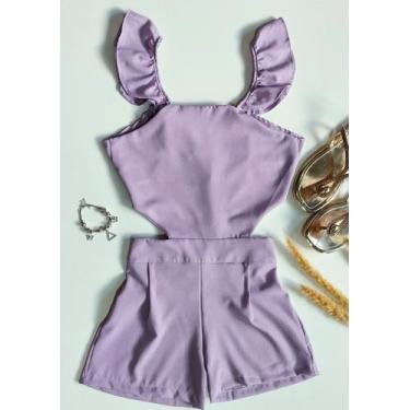 Imagem de Macaquinho juvenil menina moda gringa blogueira - Genérica, Lilás, 14
