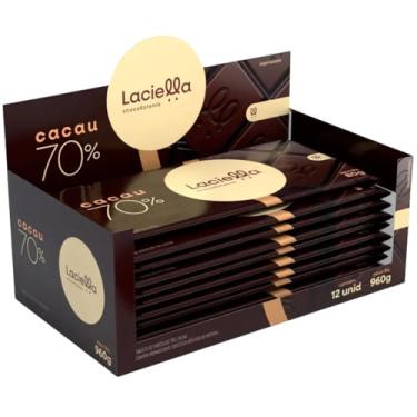 Imagem de 12 Tabletes de Chocolate Amargo 70% Cacau Zero Lactose Sobremesa Premium Presente Amigo Oculto Dia dos Namorados