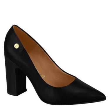 Imagem de Sapato Scarpin Feminino Vizzano Salto Grosso Alto 1285.400, Preto peli