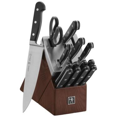 Imagem de Conjunto de Facas com Afiador Embutido e Bloco de Bancada 15 Peças, HENCKELS 31185 015, Preto