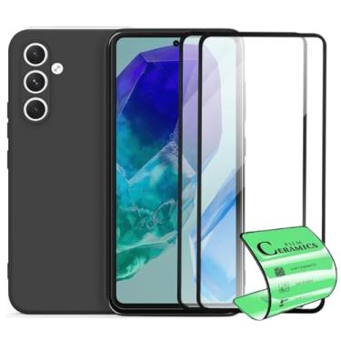 Imagem de Kit Capa Capinha Aveludada e 2 Películas Cerâmica 9D Compatível Samsung Galaxy M55- SMART E CASE