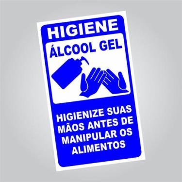 Imagem de Placa higiene alcool em gel 25x15cm - V3 Shop