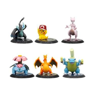 Imagem de Pacote Com 6 Figuras De Ação Pokémon Pikachu Charizard Blastoise Squir