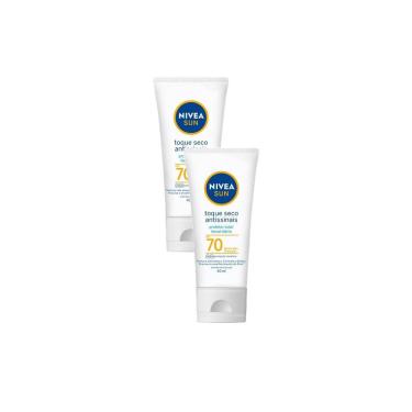 Imagem de Kit 2 Protetor Solar Facial Nivea Sun Toque Seco Antissinais FPS 70 Loção 40ml