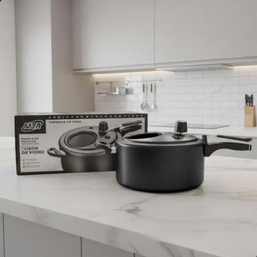 Imagem de Panela de Pressão 6,5L Antiaderente Tampo Com Visor de Vidro Superior 