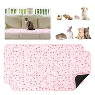 Imagem de 2 peças de forros de gaiola de porquinho-da-índia, 123 cm x 61 cm laváveis almofadas de xixi de porquinho-da-índia, reutilizável, rápido e super absorvente, tapete de cama para dormir de animais