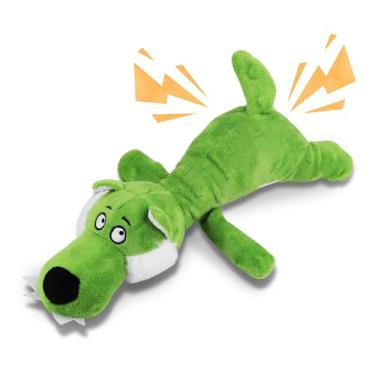 Imagem de WishLotus Brinquedos de pelúcia para cães, lobos, fofos, brinquedos de pelúcia para cachorros, brinquedos macios para mantê-los ocupados para cães pequenos (verde)