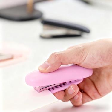 Imagem de Mini grampeador portátil para ovos, capacidade para 15 folhas, rosa