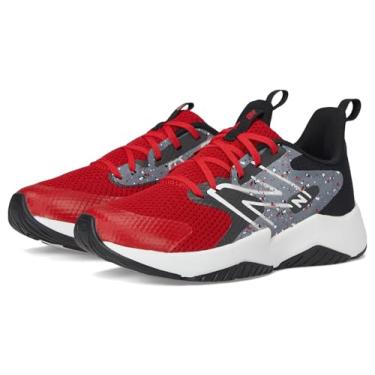 Imagem de New Balance Tênis infantil unissex Rave Run V2 com cadarço, Team Red/Black/Black Cement, 17