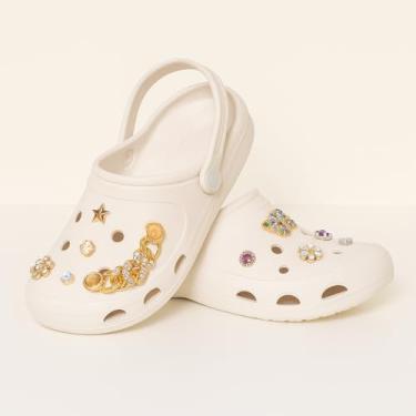 Imagem de Chinelo Babuche Infantil Sandália Menina com Enfeite (Off white, BR, Criança de 4 a 8 anos, Numérico, 33)