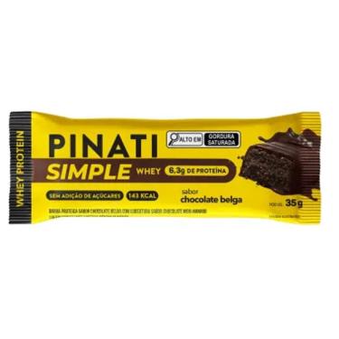 Imagem de Barra de Proteína Pinati Simple Whey Sabor Chocolate Belga com 6,3g de Proteína 35g