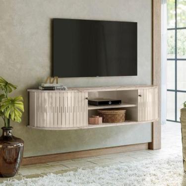 Imagem de Rack Tv 60 Pol 136cm Bancada Suspenso Ripado Norezi M20 - D'rossi Cala