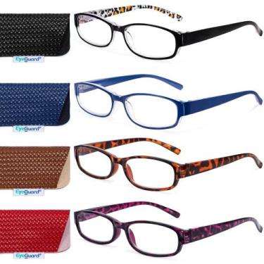 Imagem de Pacote com 4 óculos de leitura femininos Eyeguard Blue Light 1.75