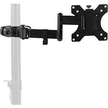 Imagem de AMER Braço universal de aço para monitor de montagem em poste de movimento completo com placa VESA removível de 75 mm e 100 mm, serve para telas de 17 a 32 polegadas, preto, PM111