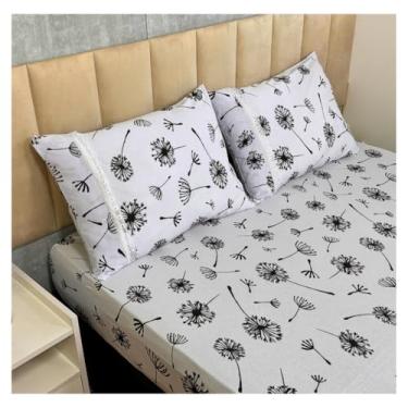 Imagem de Jogo de Lençol de Malha Casal 3 peças Estampado 100% Algodão Elástico Fronha c/Zíper(Modelo - 7)