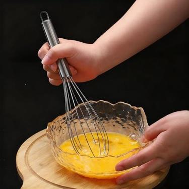 Imagem de Batedor de metal para cozinhar, batedor de aço inoxidável com balão de 25,4 cm, ferramenta grossa para misturar, bater, mexer