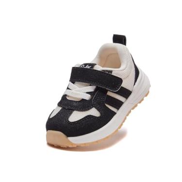 Imagem de Sapatos de bebê infantil meninos meninas tênis de caminhada malha respirável leve tênis para primeiros caminhantes 9 12 18 21 24 meses, Preto, 15-18 Months Toddler