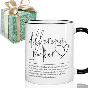 Imagem de Puouoonyi Caneca de presente para fazer diferenças, caneca de café engraçada, presentes de agradecimento para chefe, líder, colega de trabalho, professor, enfermeira, presente de agradecimento de